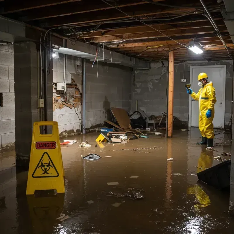 Flooded Basement Electrical Hazard in Saint Paul, IN Property